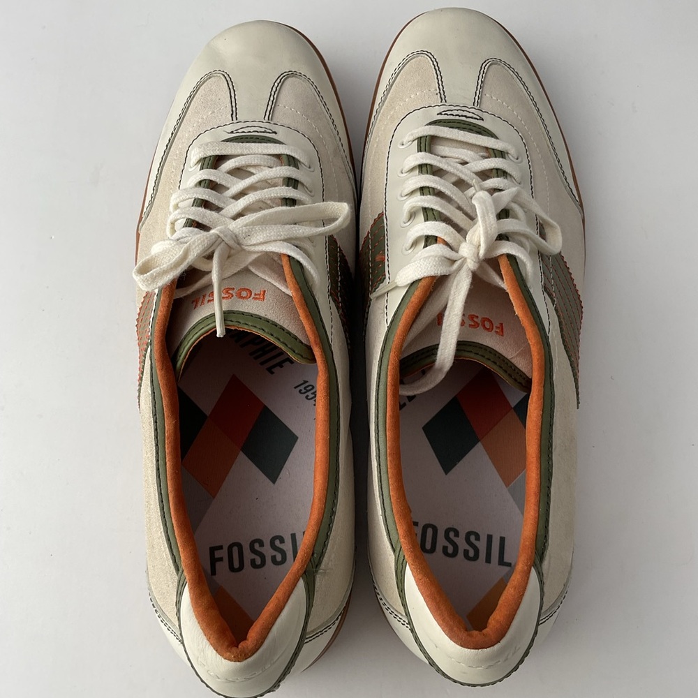 Fossil Typographie College Campus Leather And Suede Sneakers Men’s Size 13 - Picture 6 of 12